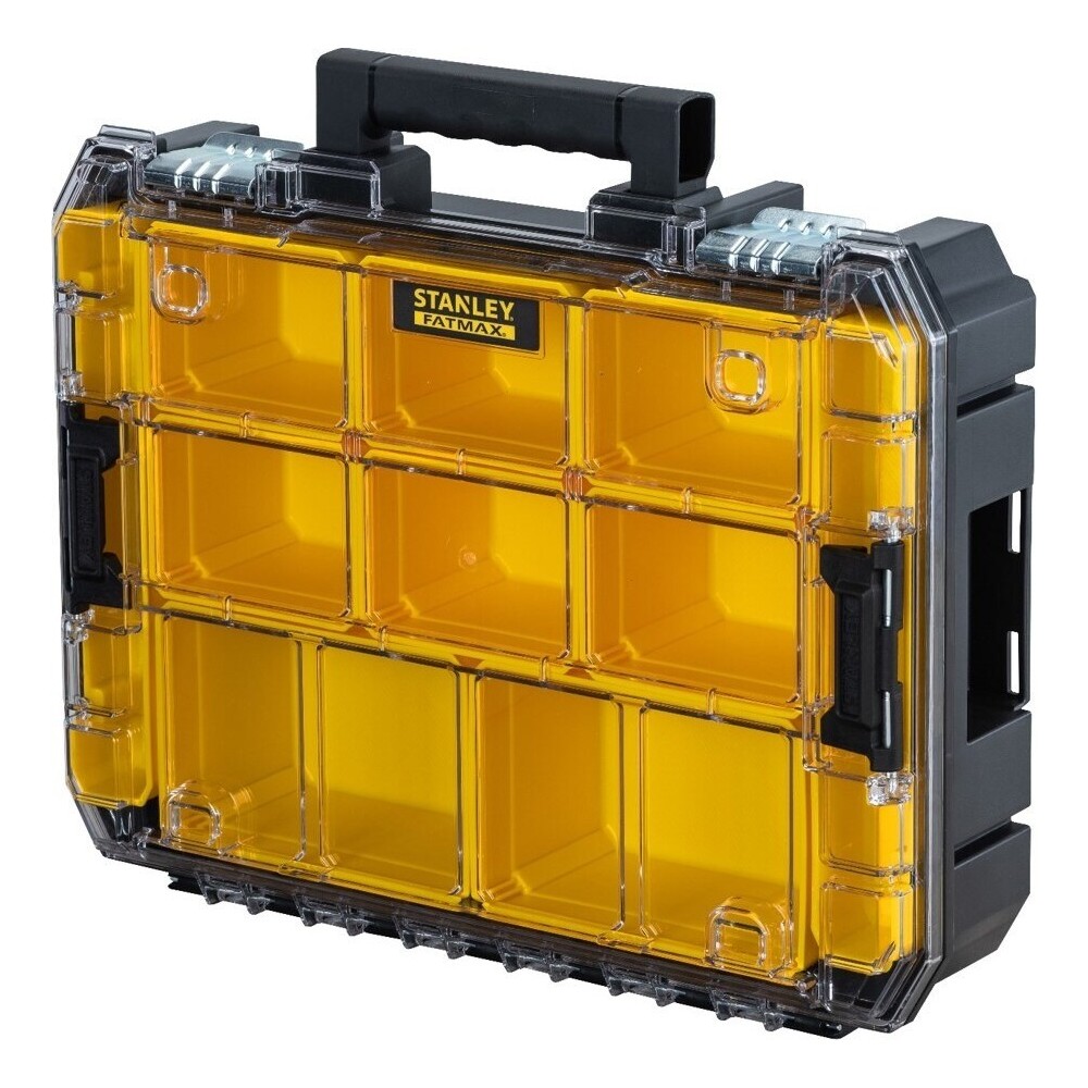 Stanley FatMax FMST82967-1 Stackable Tool Box with Transparent Lid and 10  Sorting Inserts of Different Sizes, Can be Combined with Other TSTAK Boxes